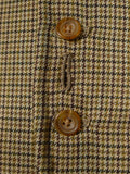 25/1171 superb 1974 vintage connock & lockie bespoke heavyweight worsted 3-piece beige brown gun check town & country suit 41 long
