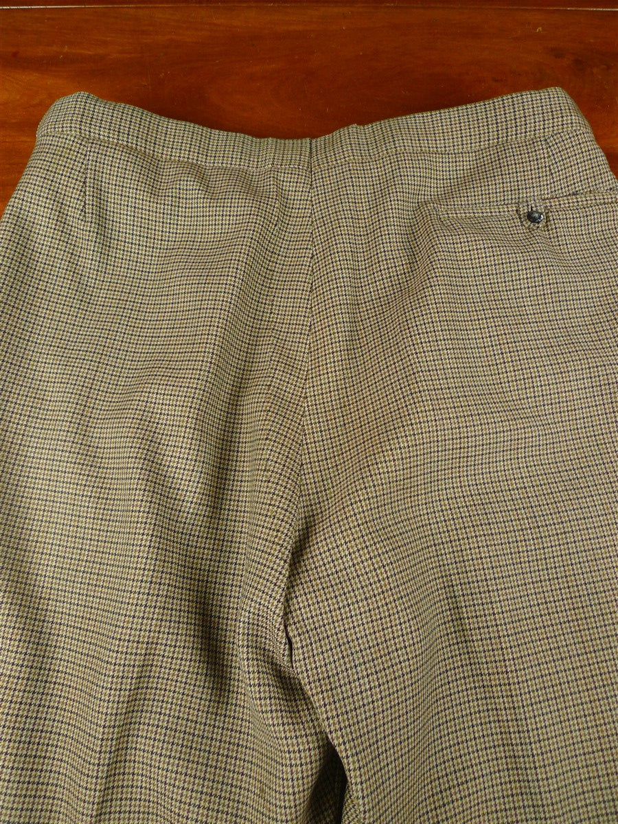 25/1171 superb 1974 vintage connock & lockie bespoke heavyweight worsted 3-piece beige brown gun check town & country suit 41 long