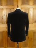 25/1157 beautiful genuine 1960s vintage fortnum & mason black velvet dinner / smoking jacket w/ grosgrain facings 41-42 short to regular