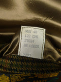 25/1165 near immaculate john g hardy green gun check tweed sports jacket blazer 48 regular