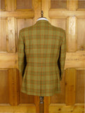25/1166 vintage john g hardy brown wp check tweed sports jacket blazer 43-44 regular