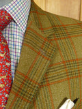 25/1166 vintage john g hardy brown wp check tweed sports jacket blazer 43-44 regular