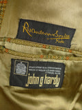 25/1166 vintage john g hardy brown wp check tweed sports jacket blazer 43-44 regular