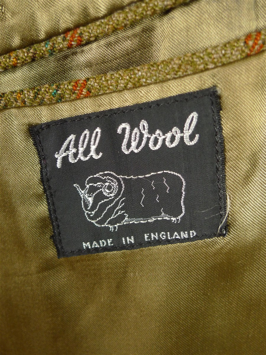 25/1166 vintage john g hardy brown wp check tweed sports jacket blazer 43-44 regular