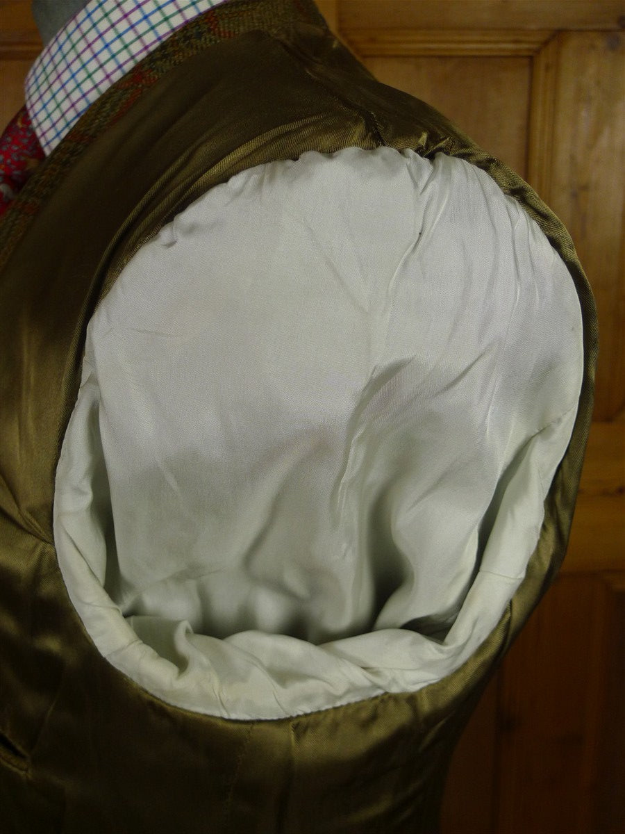 25/1166 vintage john g hardy brown wp check tweed sports jacket blazer 43-44 regular