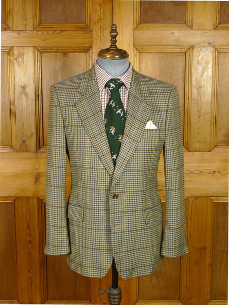 25/1167 immaculate vintage aquascutum gun check wool tweed sports jacket blazer 40 regular
