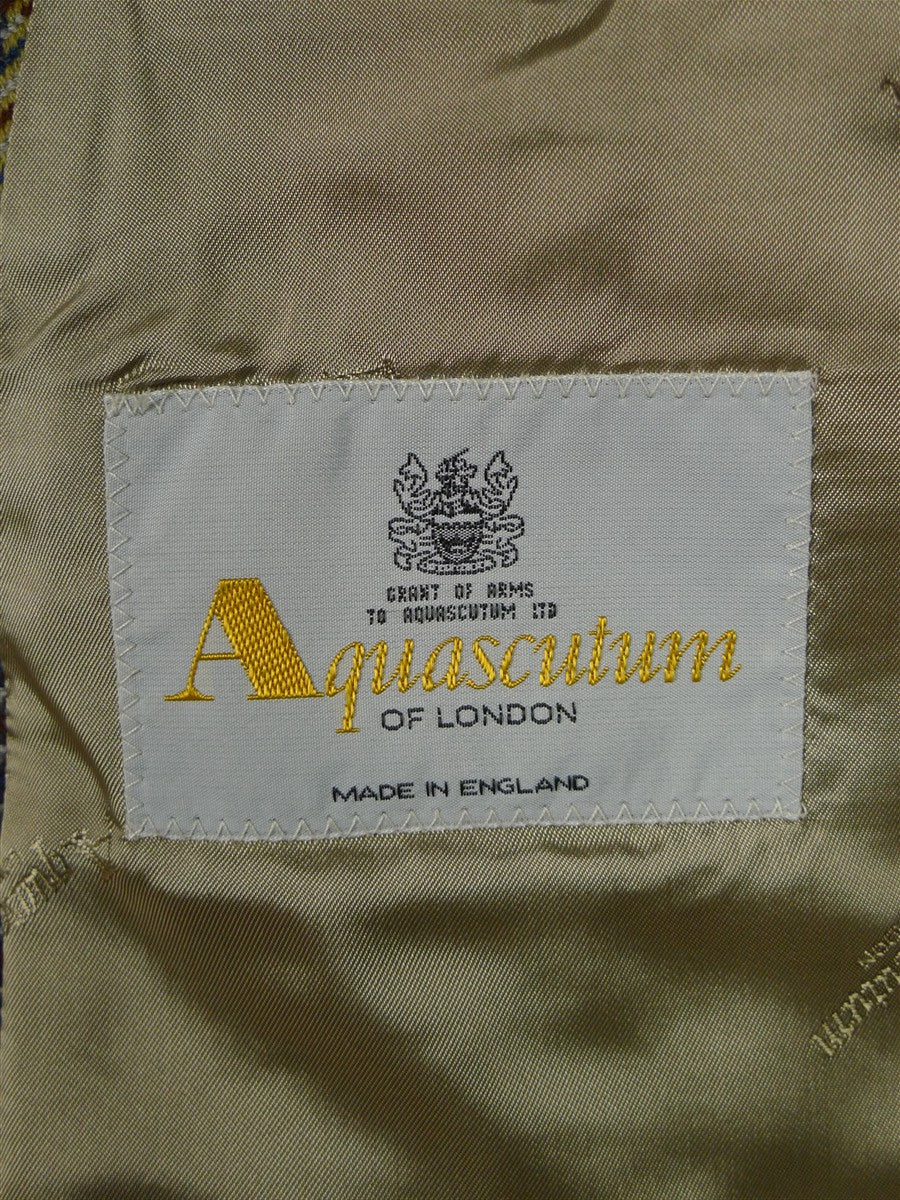 25/1167 immaculate vintage aquascutum gun check wool tweed sports jacket blazer 40 regular