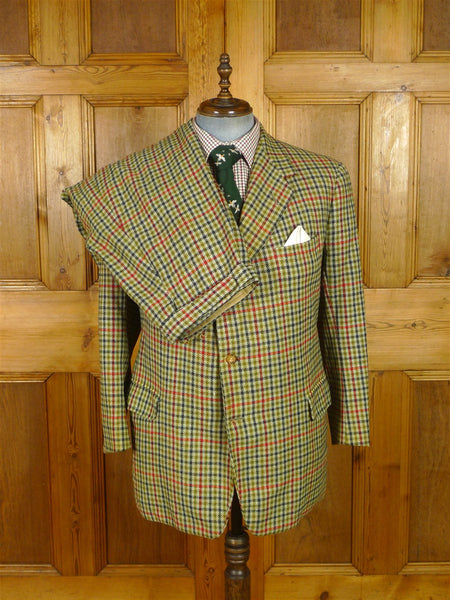 25/1173 vintage 1964 anderson & sheppard savile row bespoke gun check tweed shooting suit for restoration 42 regular to long
