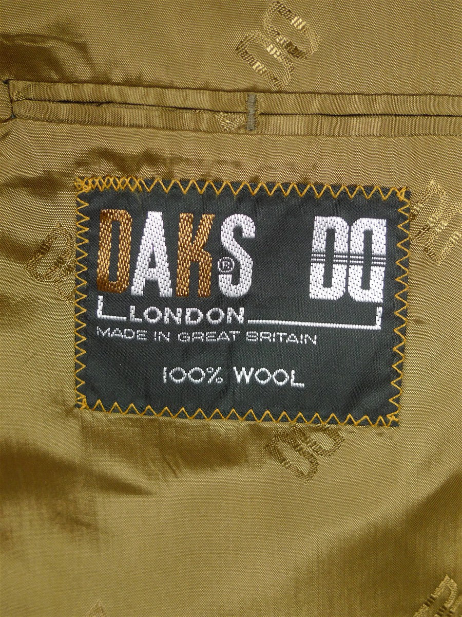 25/1161 vintage daks glen check wool tweed sports jacket w/ 'dd' leather buttons 42 short to regular