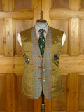 25/1161 vintage daks glen check wool tweed sports jacket w/ 'dd' leather buttons 42 short to regular