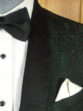 25/1155 beautiful 1968 vintage harrods bespoke tailor silk paisley dinner jacket w/ silk shawl lapel 37 short