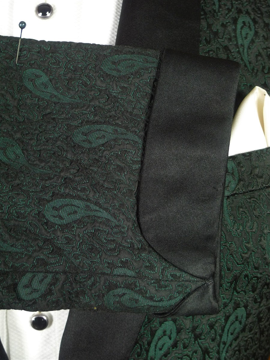 25/1155 beautiful 1968 vintage harrods bespoke tailor silk paisley dinner jacket w/ silk shawl lapel 37 short