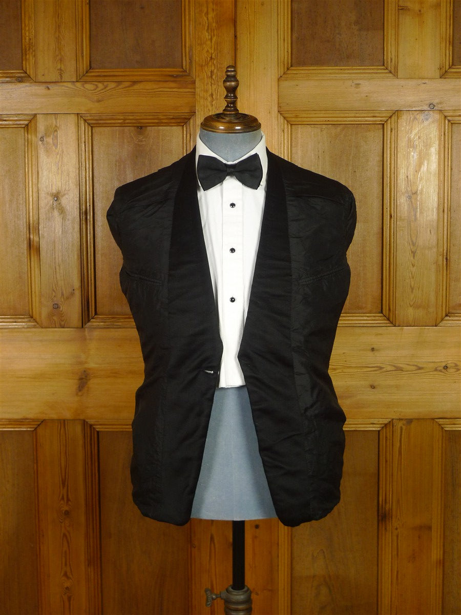 25/1155 beautiful 1968 vintage harrods bespoke tailor silk paisley dinner jacket w/ silk shawl lapel 37 short