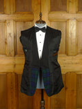 25/1154 wonderful vintage british black watch tartan dinner jacket w/ satin facings 41 regular
