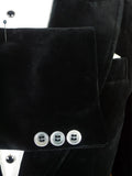 26/0018 wonderful genuine 1970s 1980s vintage black velvet jacket w/ wide peak lapels 36 short to regular