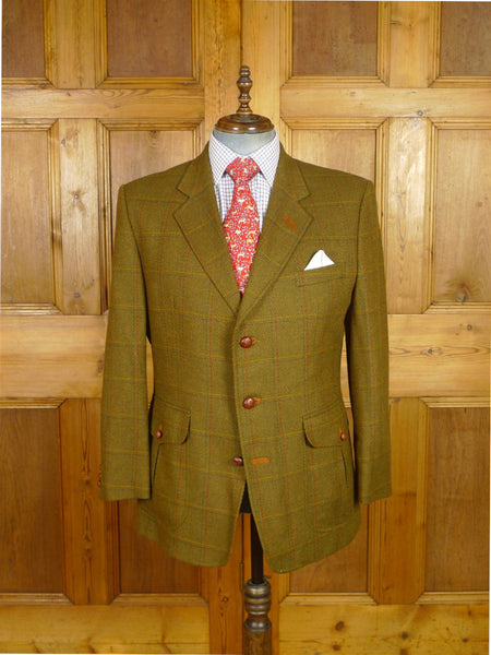 25/1160 immaculate daks brown wp check tweed half-norfolk style sports jacket 44 short
