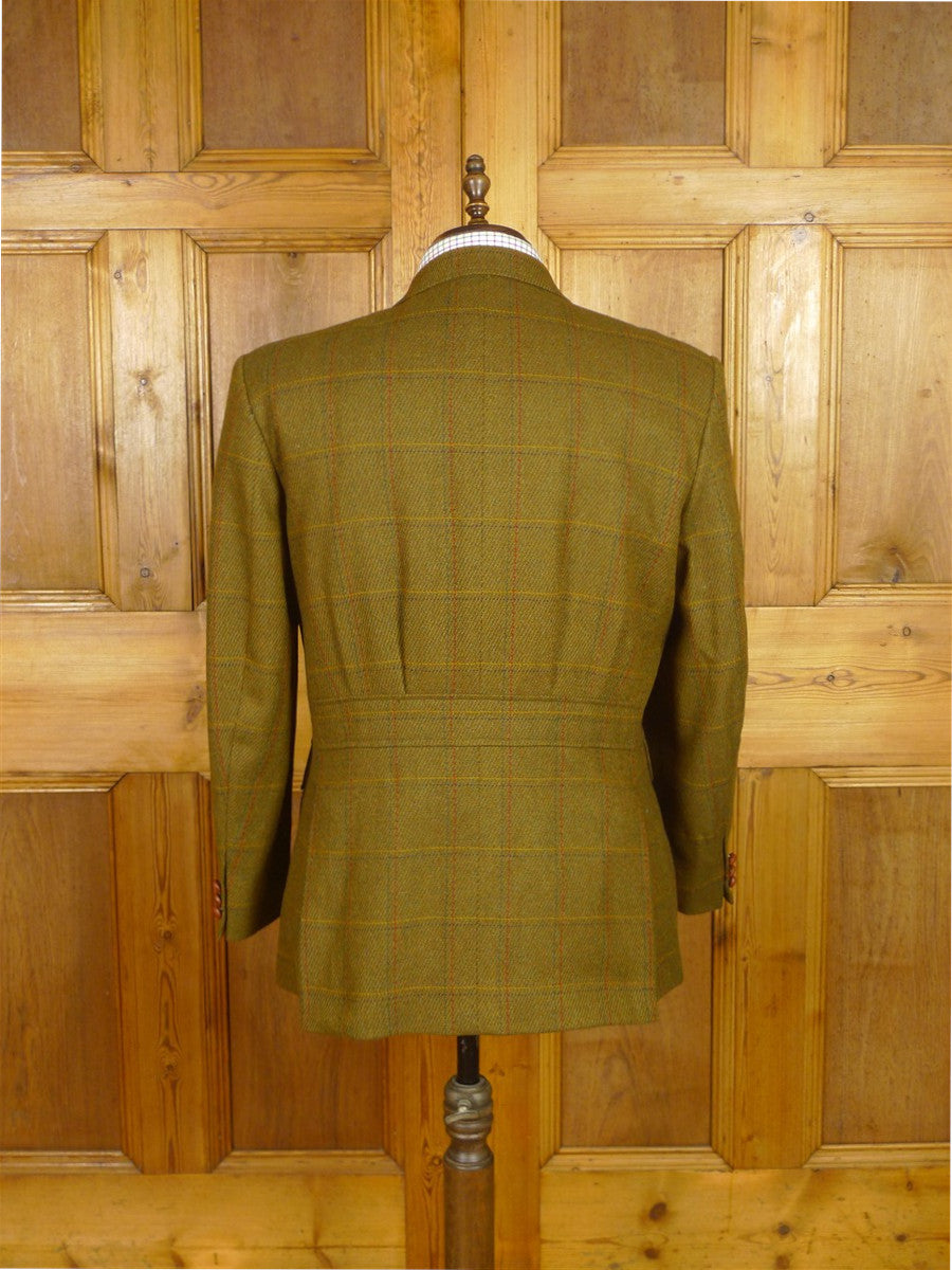 25/1160 immaculate daks brown wp check tweed half-norfolk style sports jacket 44 short