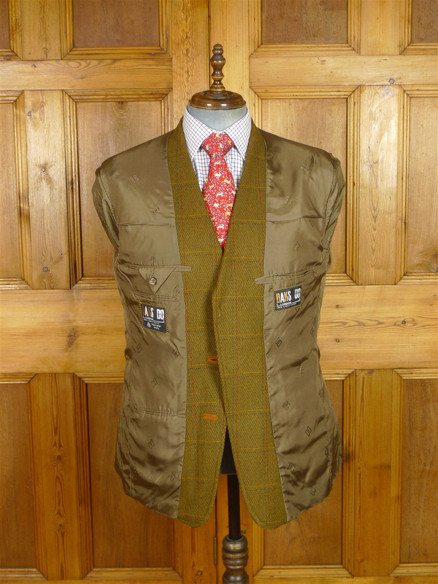 25/1160 immaculate daks brown wp check tweed half-norfolk style sports jacket 44 short