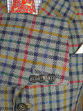 25/1159 immaculate daks grey house check 100% wool sports jacket blazer 42-43 short to regular