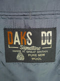 25/1159 immaculate daks grey house check 100% wool sports jacket blazer 42-43 short to regular
