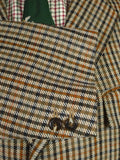 25/1164 immaculate vintage john g hardy bespoke tailored brown gun check tweed jacket w/ besom flap top pocket 42 short
