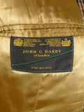 25/1164 immaculate vintage john g hardy bespoke tailored brown gun check tweed jacket w/ besom flap top pocket 42 short
