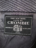 25/1176 immaculate vintage heavyweight crombie wool grey herringbone / red & blue wp check d/b pea coat overcoat 42