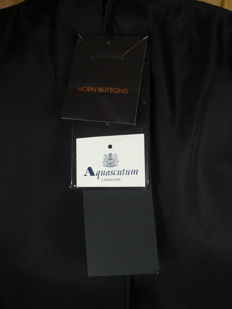 25/1174 new w/ tags aquascutum ltd brown 100% cotton d/b pea coat raincoat mac 40 regular