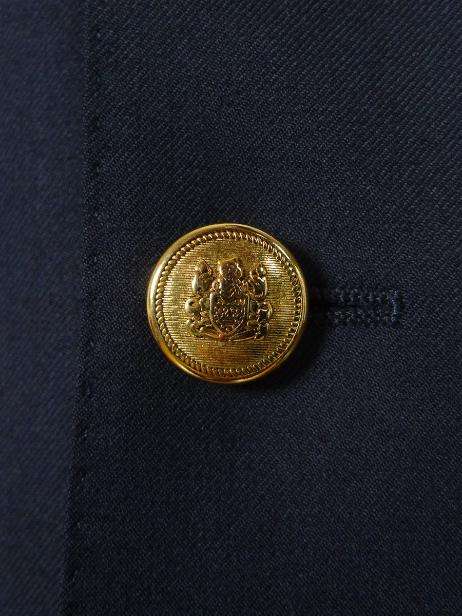 25/1168 immaculate aquascutum london 100% wool navy blue blazer 41 short