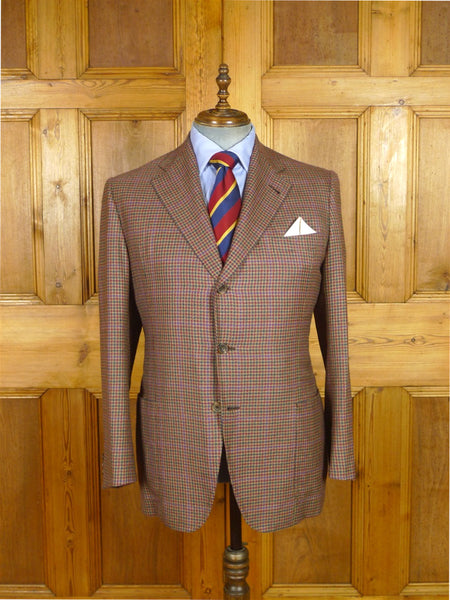 25/1184 immaculate 2013 italian bespoke tailored gun check wool & cashmere sports jacket blazer 42 regular