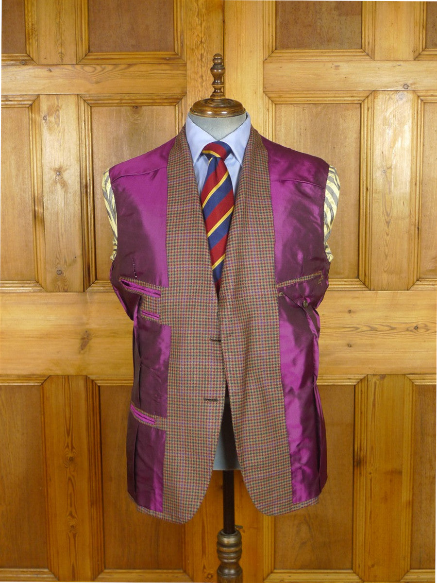 25/1184 immaculate 2013 italian bespoke tailored gun check wool & cashmere sports jacket blazer 42 regular