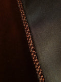 25/1192 exceptional 1979 vintage bespoke brown silk-velvet d/b silk shawl dinner / smoking jacket 40-41 long