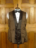 25/1192 exceptional 1979 vintage bespoke brown silk-velvet d/b silk shawl dinner / smoking jacket 40-41 long