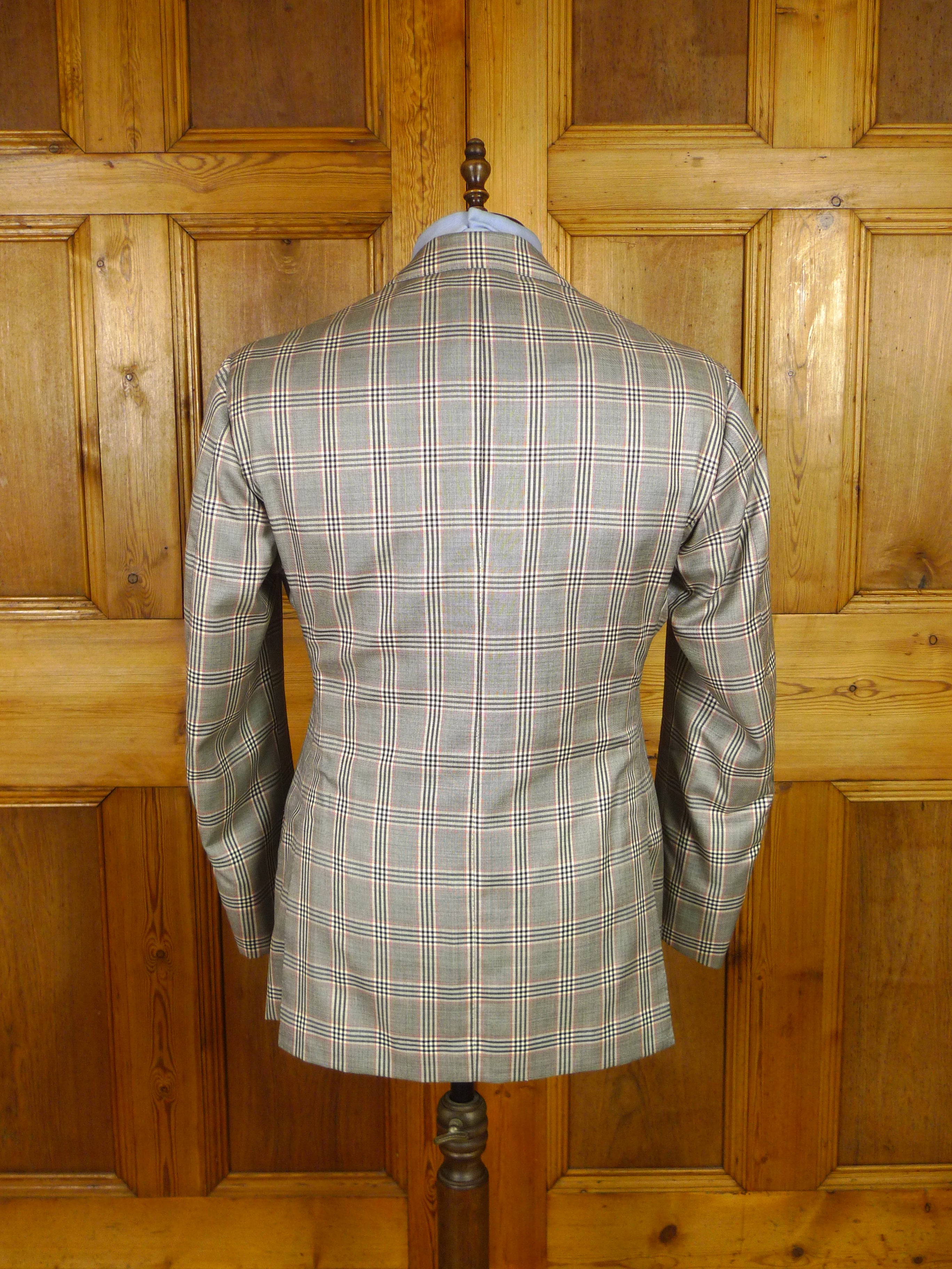 25/1189 immaculate 2014 italian bespoke tailored bold check merino wool sports jacket blazer 43 regular