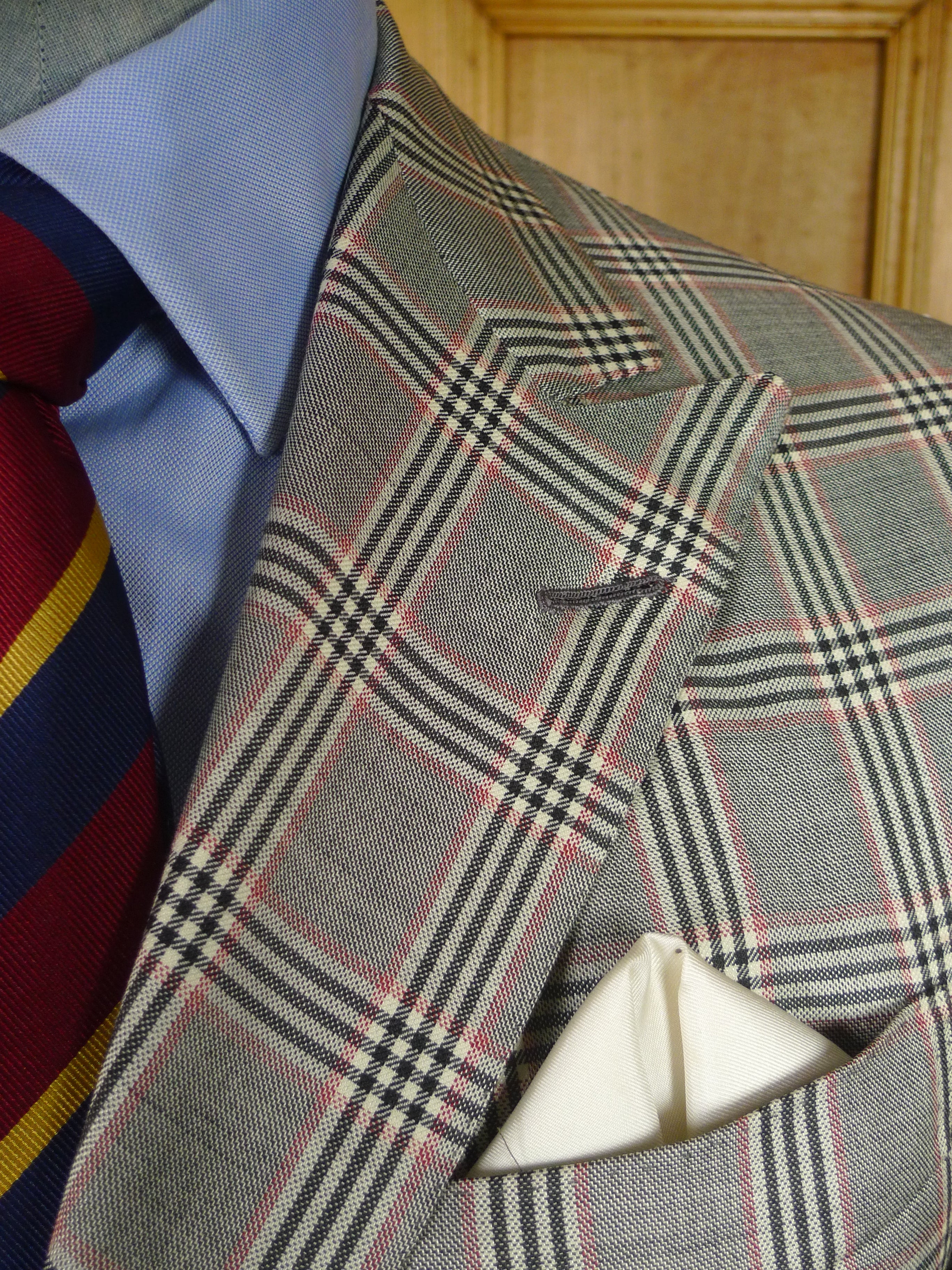 25/1189 immaculate 2014 italian bespoke tailored bold check merino wool sports jacket blazer 43 regular
