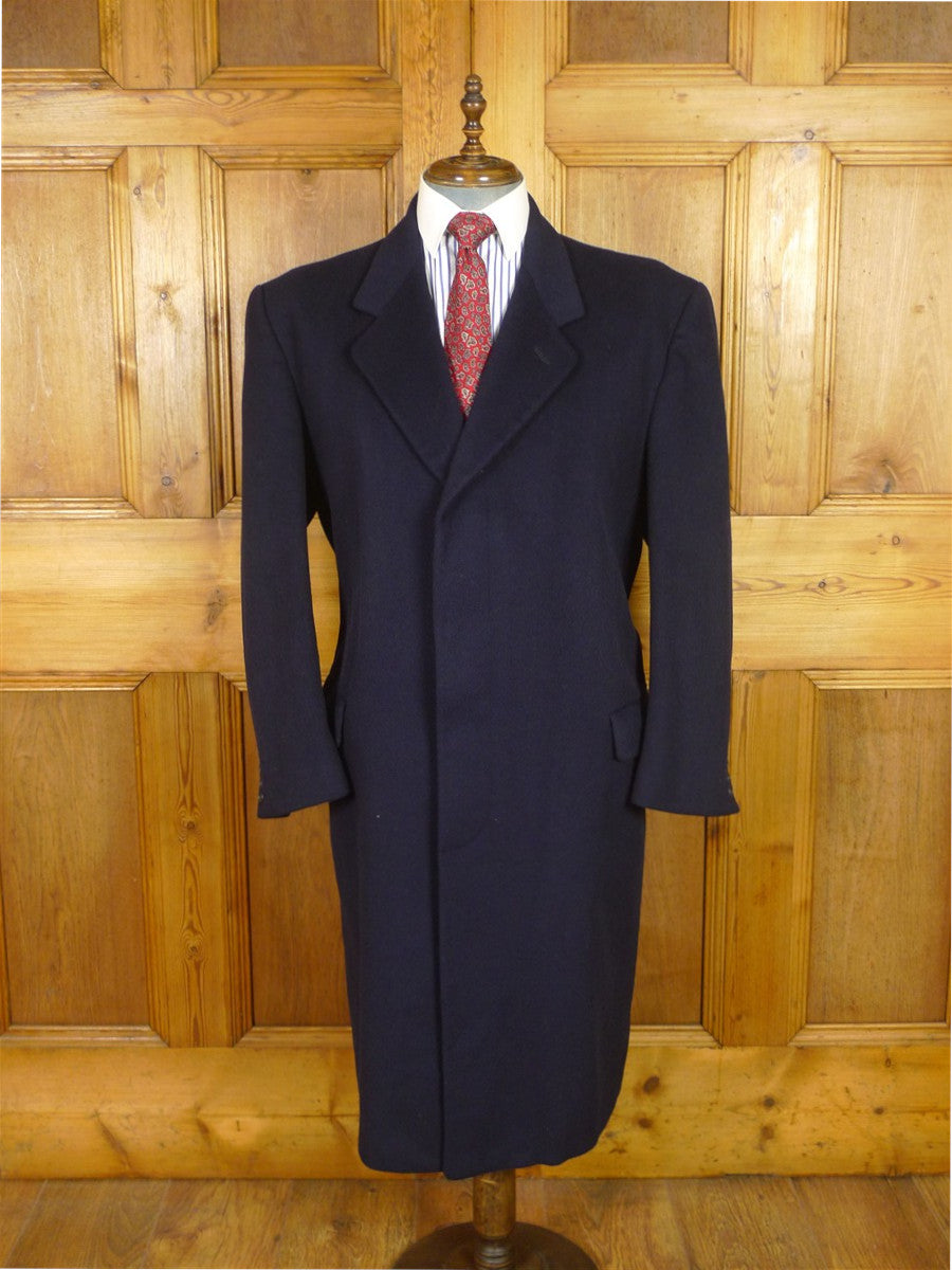 26/0020 vintage john g hardy navy blue wool overcoat 44-46