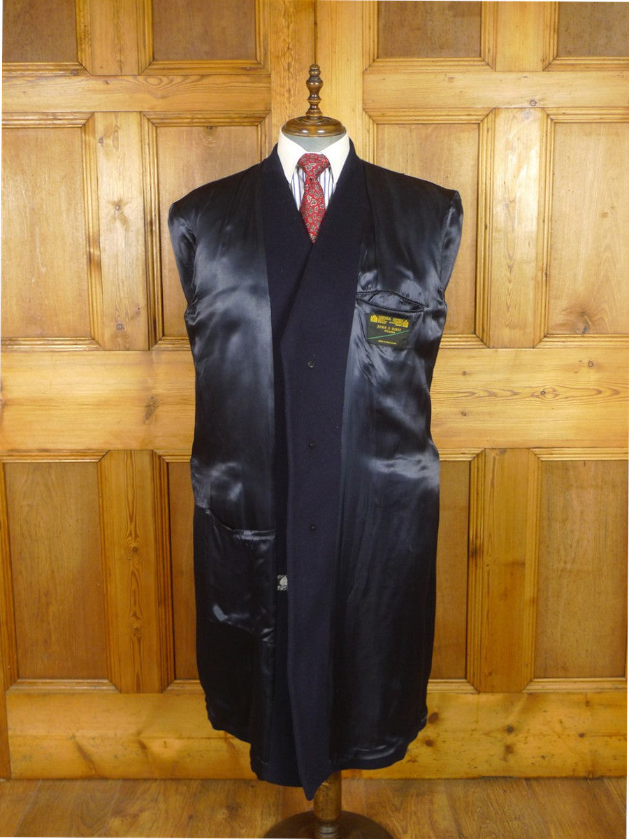 26/0020 vintage john g hardy navy blue wool overcoat 44-46