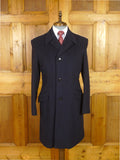 25/1194 immaculate vintage navy blue crombie cloth overcoat coat 38-39