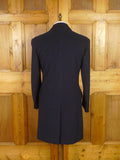 25/1194 immaculate vintage navy blue crombie cloth overcoat coat 38-39