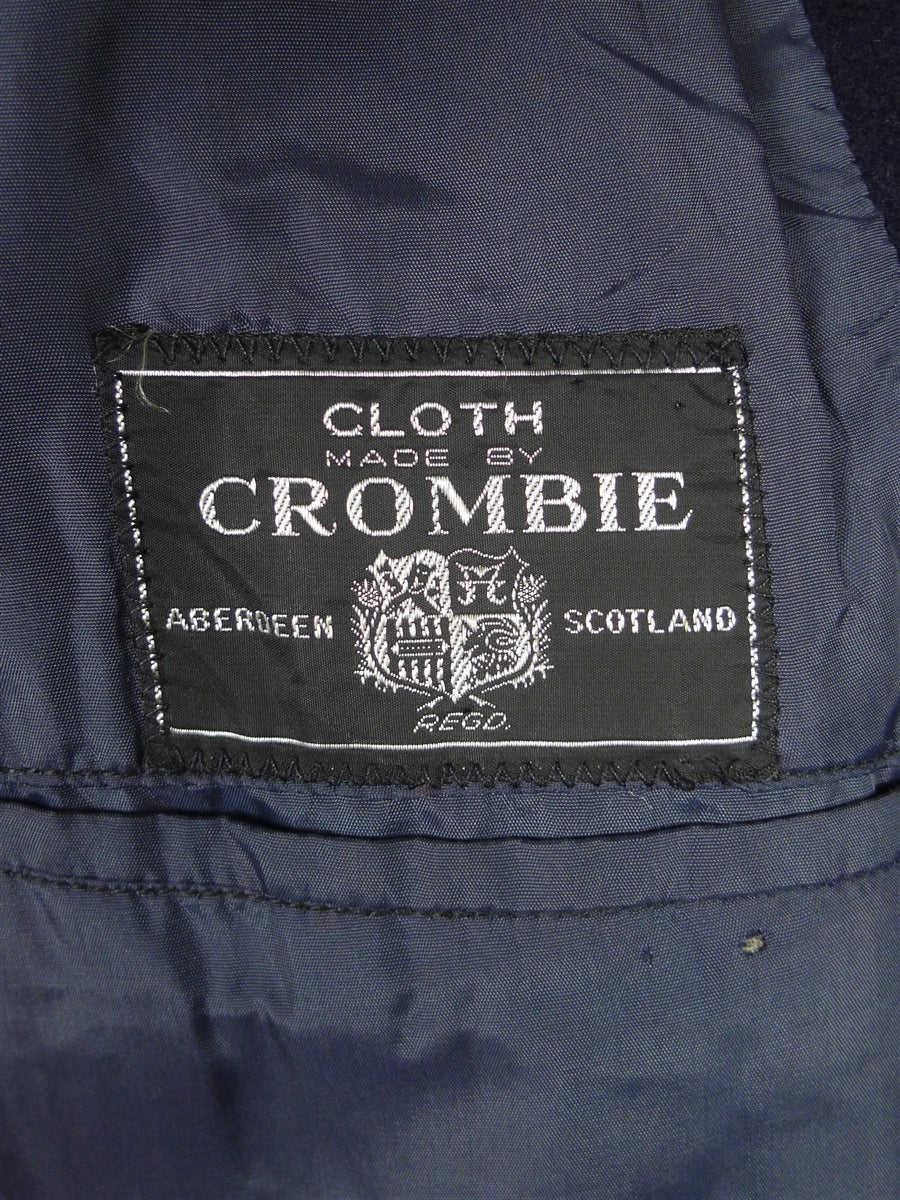 25/1194 immaculate vintage navy blue crombie cloth overcoat coat 38-39