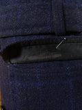25/1195 stunning genuine cc41 utility mark 1940s vintage ww2 era navy / royal blue wp check d/b heavyweight wool tweed overcoat w/ original belt 41-42 long