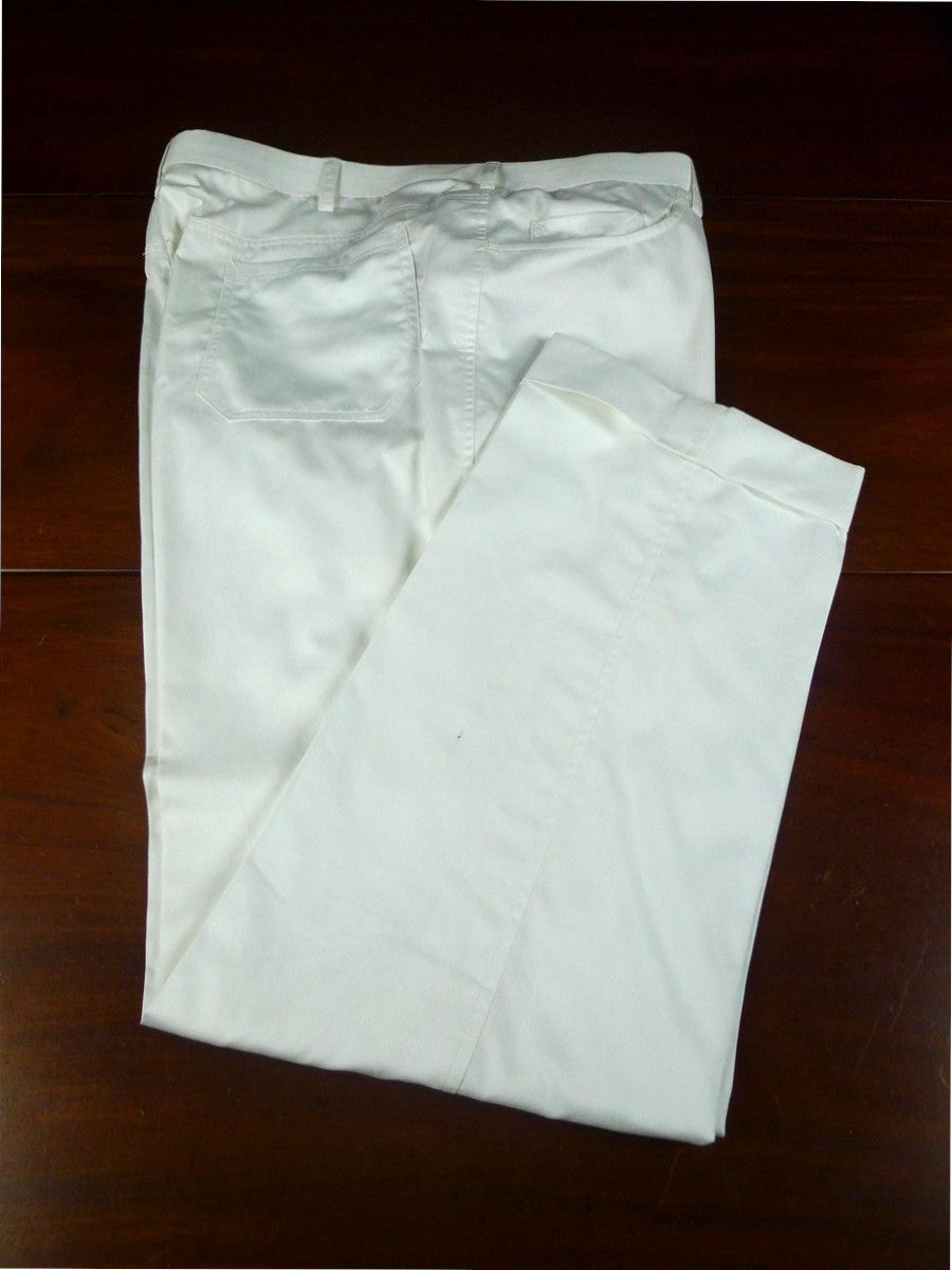 25/1201 near immaculate 2011 italian bespoke white cotton & silk trouser 38