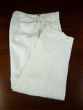 25/1203 italian bespoke 2011 white linen trouser 38