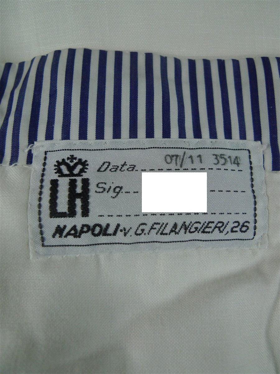 25/1203 italian bespoke 2011 white linen trouser 38