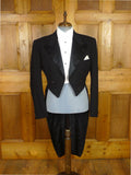 25/1219 near immaculate paris 1952 black barathea / silk satin evening tailcoat tails 42 long