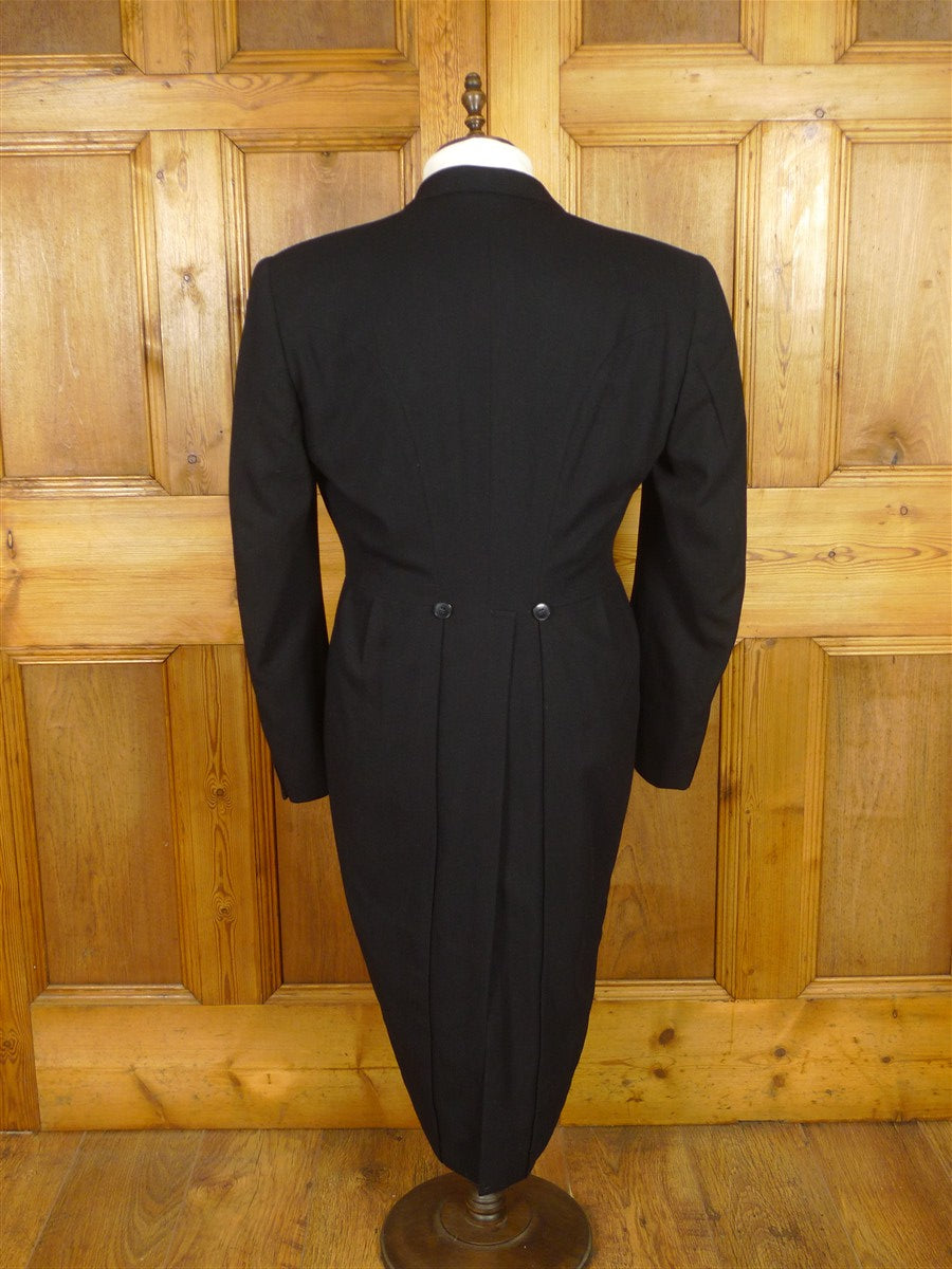 25/1219 near immaculate paris 1952 black barathea / silk satin evening tailcoat tails 42 long