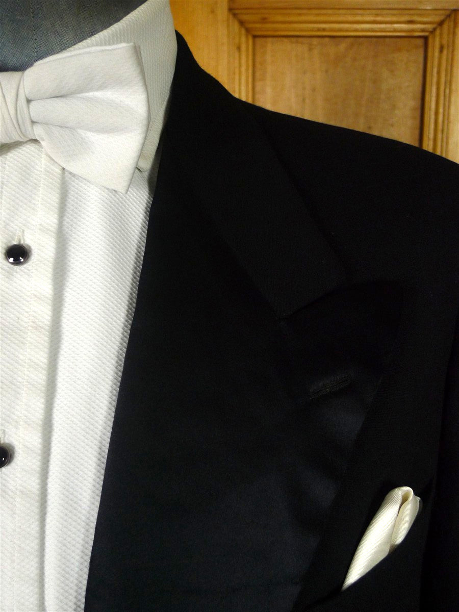 25/1219 near immaculate paris 1952 black barathea / silk satin evening tailcoat tails 42 long