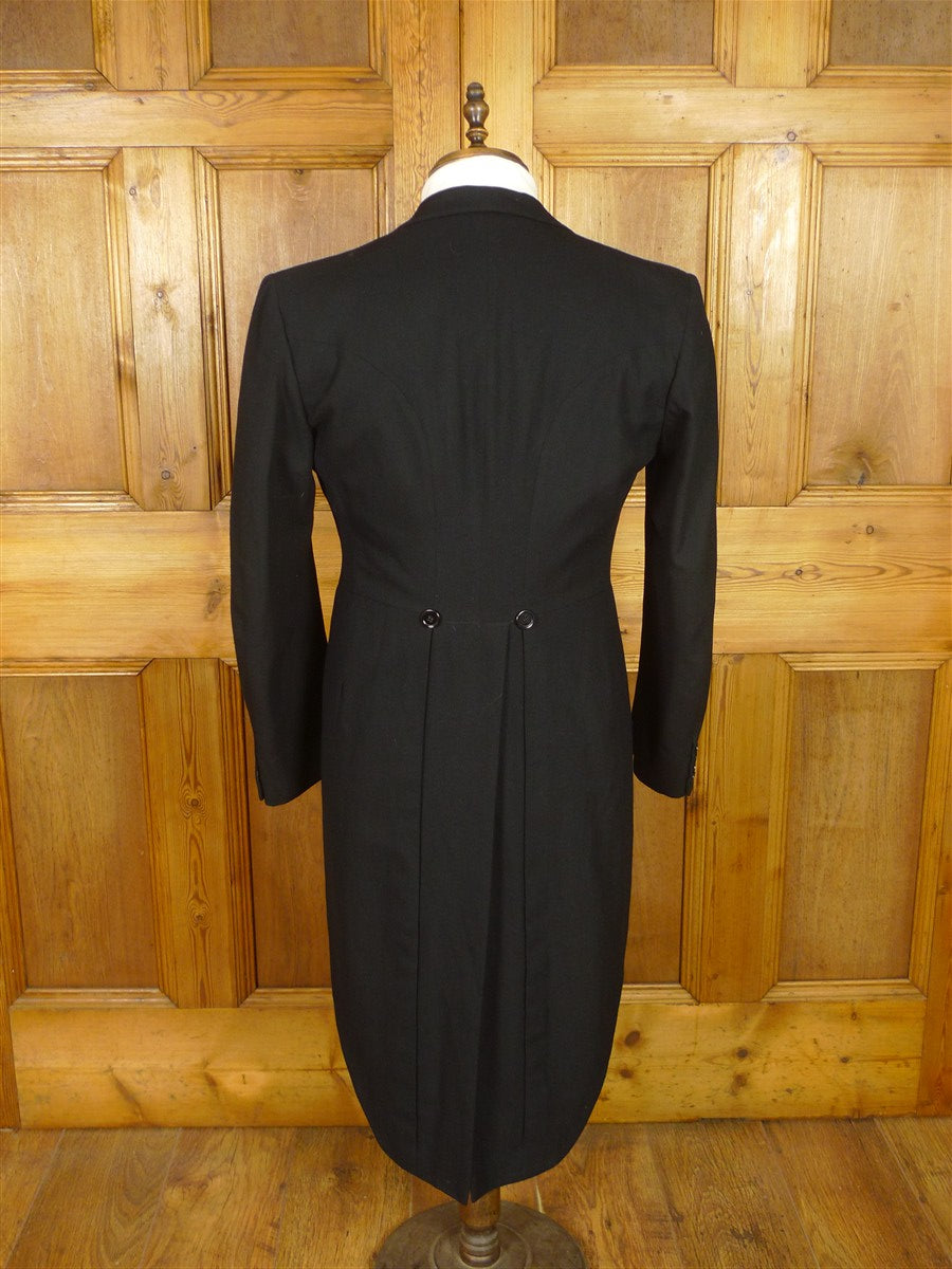 25/1225 immaculate vintage black barathea evening tailcoat tails 39 regular