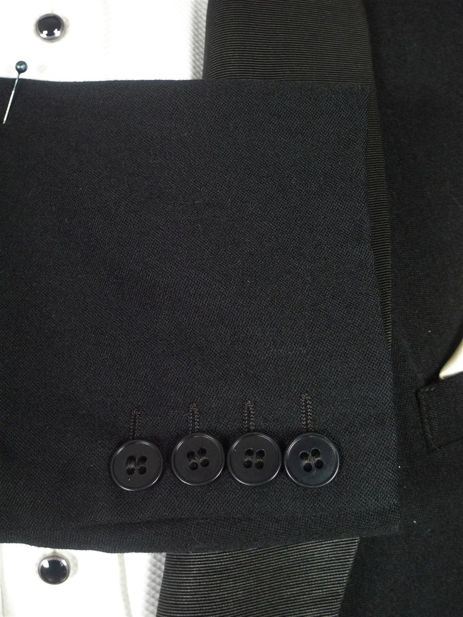 25/1211 vintage british black barathea grosgrain shawl dinner jacket 39 short to regular