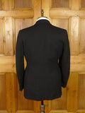 25/1212 vintage british black barathea grosgrain notch lapel dinner jacket 39-40 short to regular